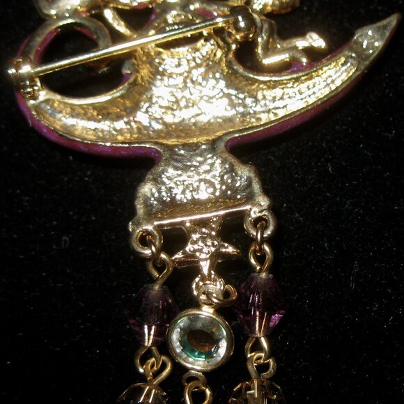 "KIRKS FOLLY NEW, RARE SPARKLING "ALLADIN'S LAMP BROOCH" NEW OLD STOCK-SALE - Picture 3 of 6
